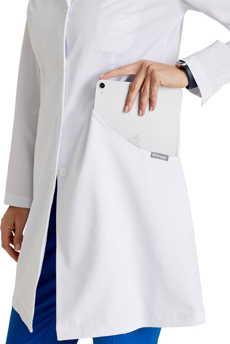 Barco Grey's Anatomy Scrubs Signature - Penelope Lab Coat for Women, Professional Full-Length 4-Button Long Sleeve 35"- 37" - Image 1